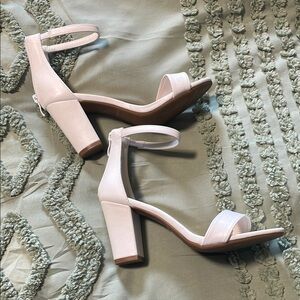 Elegant White Block Heel